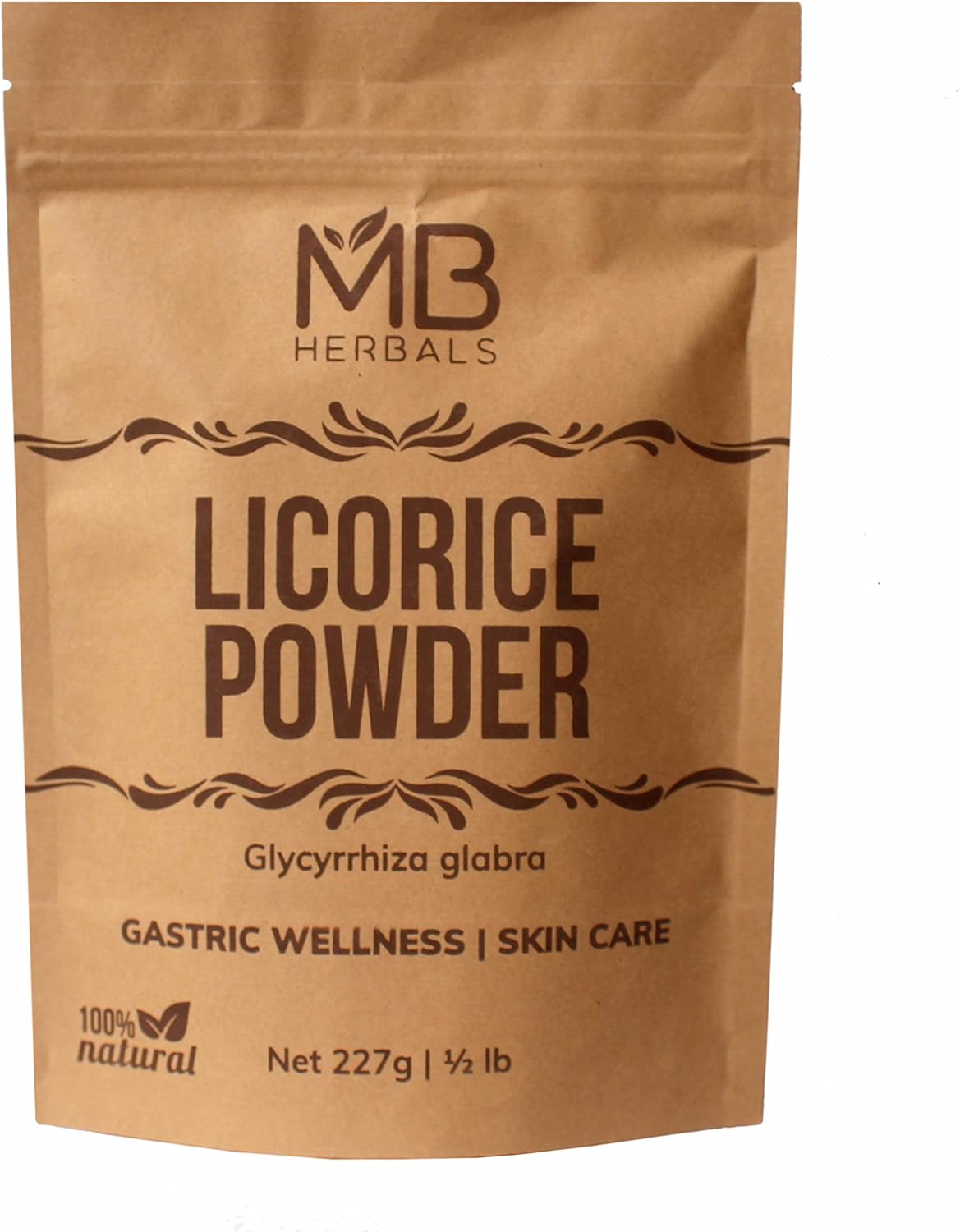 MB Herbals Licorice Root Powder 227g | Half Pound | 100% Pure Glycyrrhiza glabra | Mulethi | Yashtimadhu | Respiratory Health | Sore Throat | Natural Skin Brightener (When Used in a Face Pack): Health & Personal Care