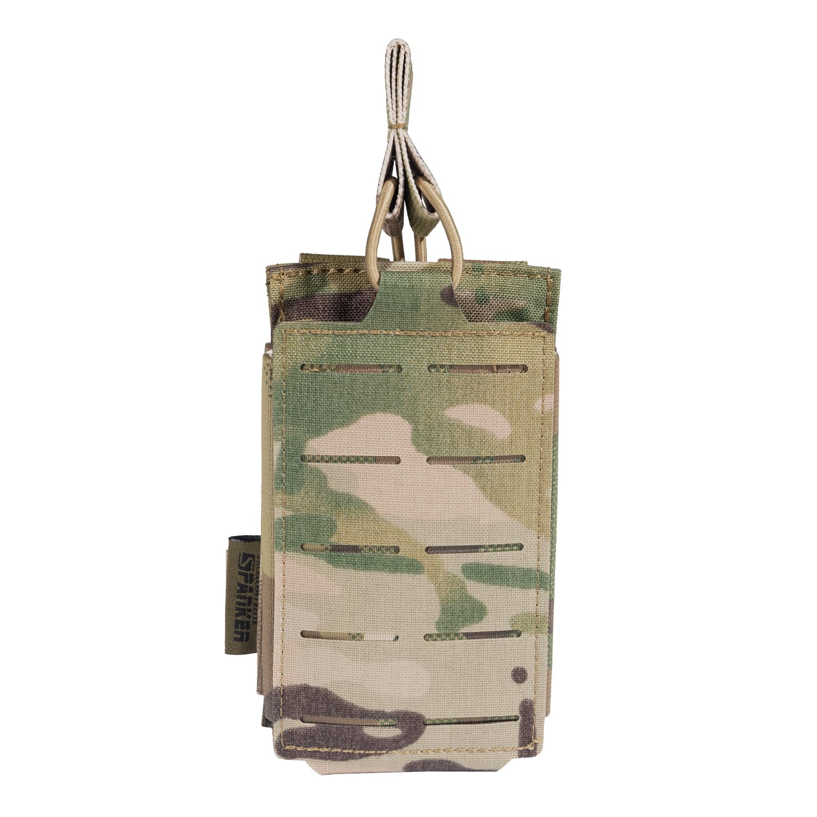 EXCELLENT ELITE SPANKER Nylon Single/Double/Triple Magazine Pouch Holder Carrier,Molle Mag Pouch for M4/M16/AR/AK Rifle Magazines…（Single,MC)