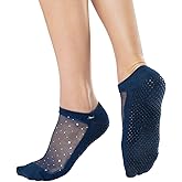 SHASHI Sparkle Mesh Socks for Women – Shimmer, Full-Coverage Non Slip Socks for Barre, Yoga and More