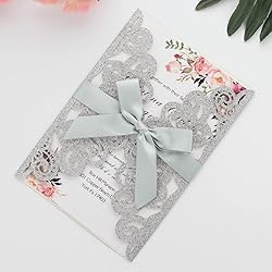 Kyutong 50Pcs Wedding Invitations with Envelopes