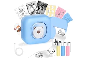 Mini Sticker Printer, Inkless Phone Printer, Portable Pocket Sticker Maker Machine, Wireless Thermal Print Pod With 2pcs Stic