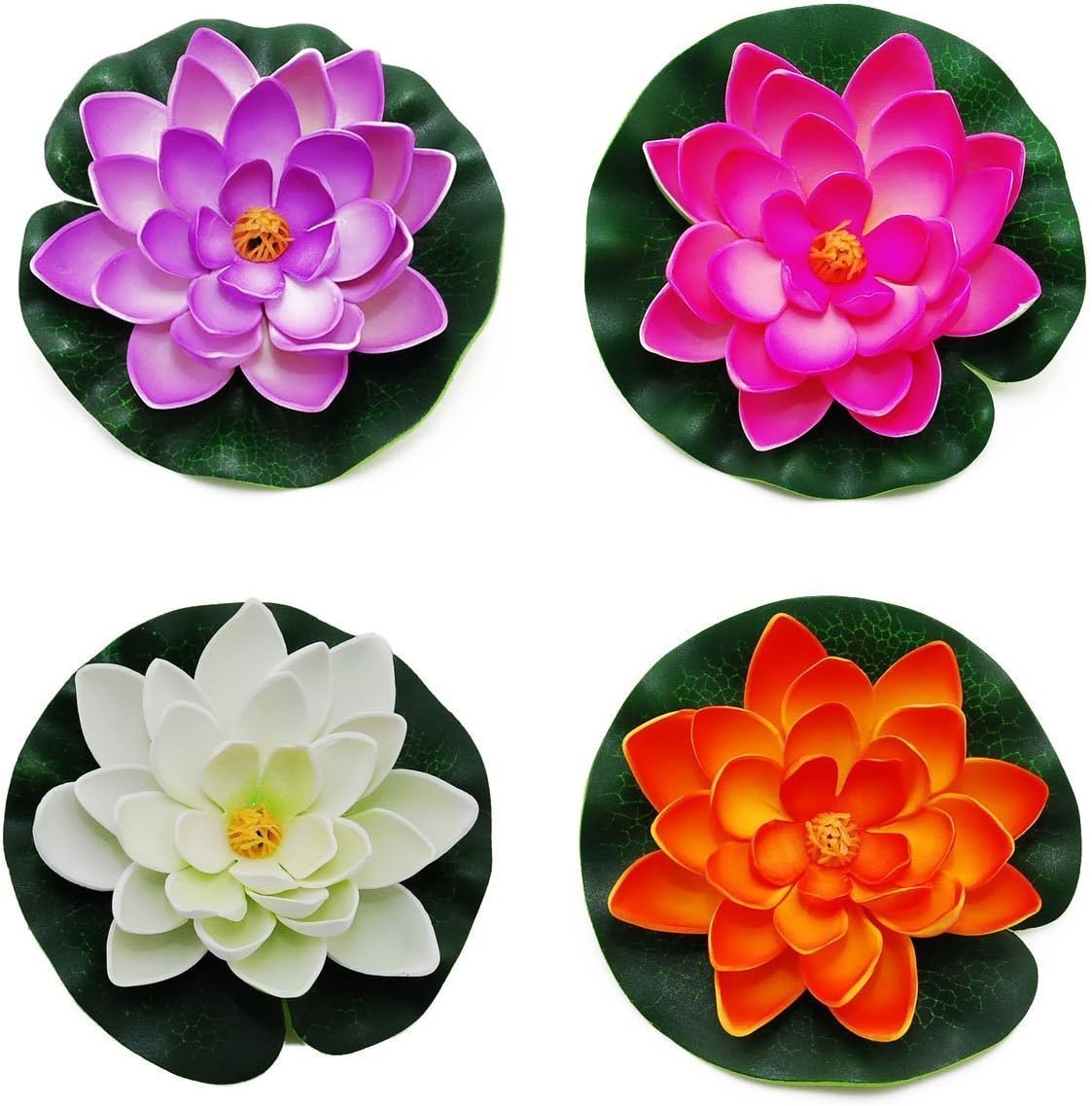 Amison Yigo Floating Pond Decor Water Lily Lotus Foam Flower 4pcs