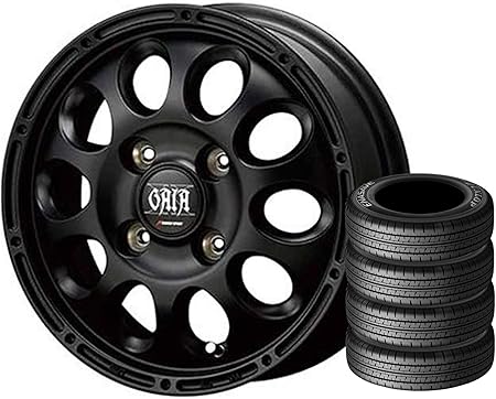 Amazon サマータイヤ ホイール 4本セット 12インチ Dunlop ダンロップ エナセーブvan 01 145r12 6pr Gaia X マルカ 12 4 0 J 4 100 Inset42 フラットbkスモーク 新品4本セット タイヤ ホイールセット 車 バイク