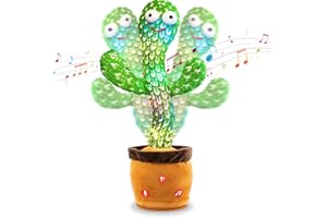 Talking Dancing Cactus Plush Toy for Baby Toddler - Volume Adjustable Mimicking and Singing Cactus with 50+ Songs - Interacti