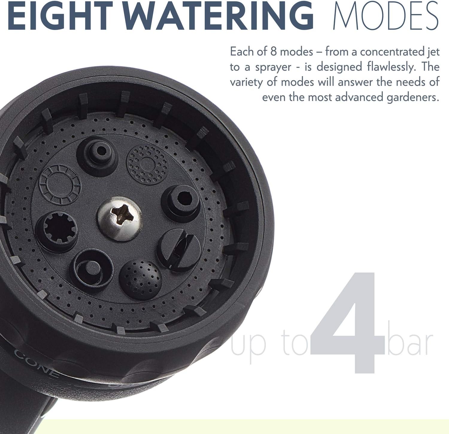 Nifty Grower Heavy-Duty Metal Garden Hose Nozzle - Water Hose Nozzle with 8 Adjustable Watering Patterns : Garden & Outdoor