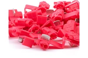 AIRIC Quick Splice Snap Wire Connectors Blue, 100 Pcs 22-18 AWG Solderless Self Stripping Crimp Terminal, Scotch Lock Auto Tap Connector Double Run Splicers Connect Terminals for 22,20,18 Gauge Wiring