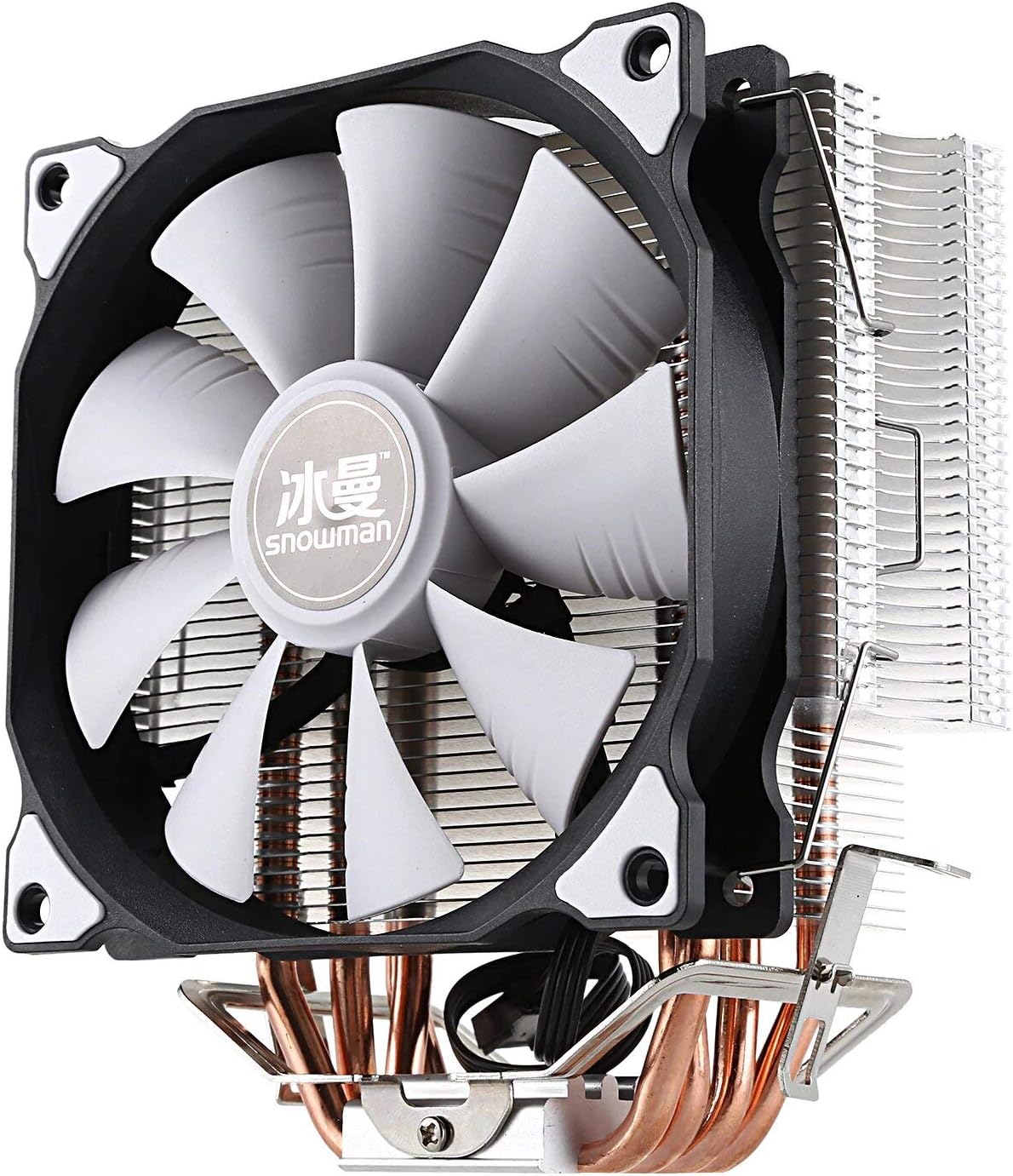 SNOWMAN High Performance CPU Cooler with 4 Direct Contact Heatpipes, PWM Fan, White, Single Fan