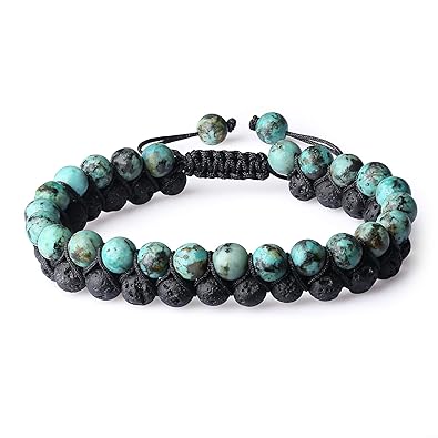 COAI/&reg; Pulsera de Piedras Semipreciosa de 2 Capas