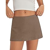 Micoson Mini Skirt with Shorts Micro Skorts for Woman Cute Cotton Linen Y2k Short Skirts Trendy Club Outfits Streetwear