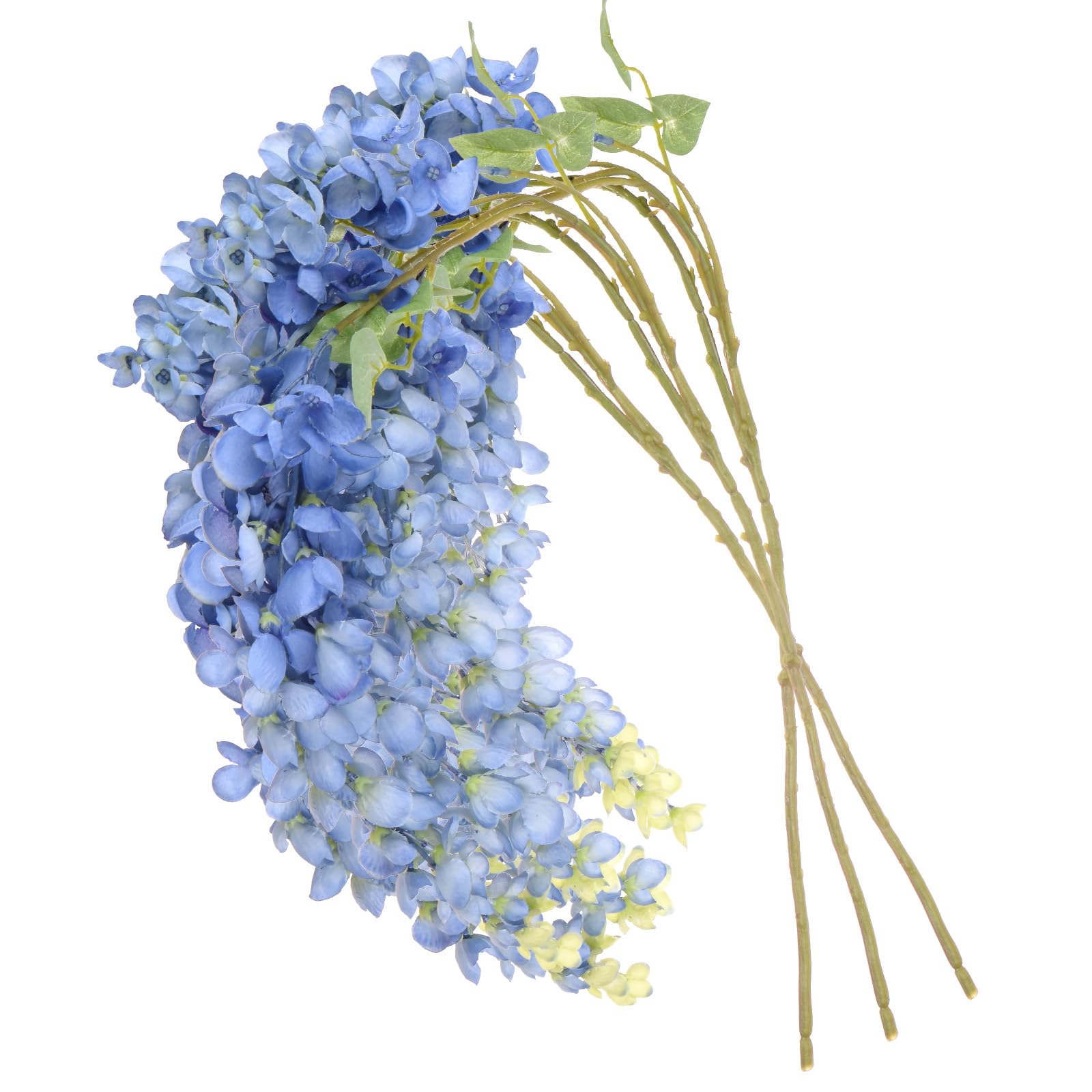 M METERXITY 3-Pack 3.18Feet Blue Silk Wisteria Hanging Flowers, 6 Branches Artificial Wisteria Flowers, Fake Wisteria for Wedding Decor, Party, Floor Vase, Balcony, Wall Decoration