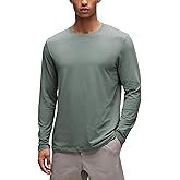 CRZ YOGA Cotton-Blend Long Sleeve Shirts for Men - Moisture Wicking Soft Workout Athletic Casual Crewneck Basic Tops