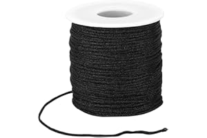 NETTEMPT 1.5mm 130 Yards Nylon Cord,Nylon Bracelets String for DIY Crafts (Black)