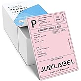 JIAYLABEL 4x6 Thermal Shipping Label Mailing Stickers Paper for Thermal Label Printer USPS UPS Address Big Packing Fanfold Pink Color 500 Labels/Stack,1 Stack