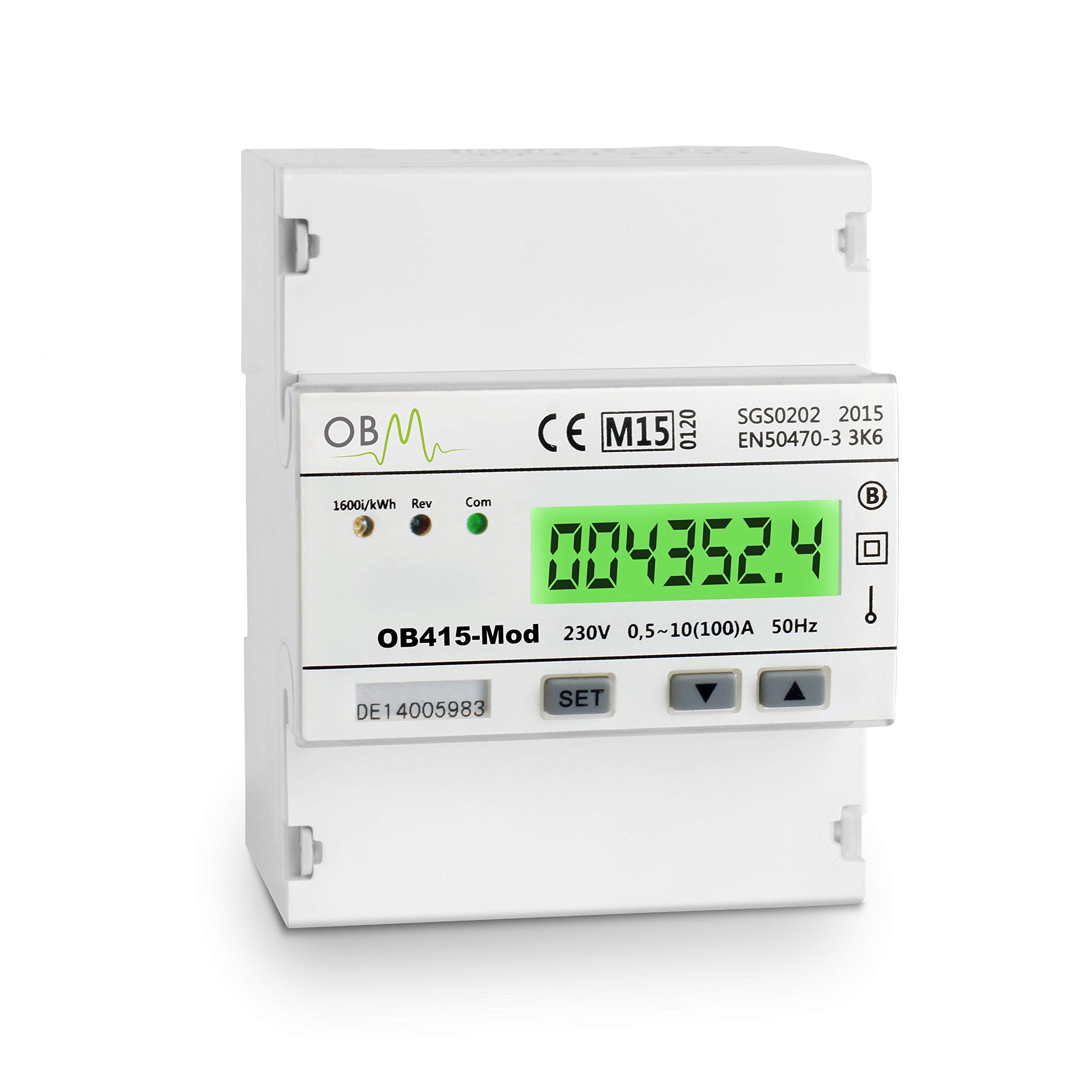 Owen Brothers Metering OB415-MOD 100AMP MID Single Phase kW/h Electric Meter with RS485
