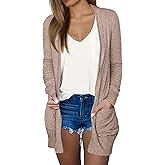 DB MOON Womens Long Cardigan 2026 Fall Lightweight Long Sleeve Open Front Sweater with Pockets