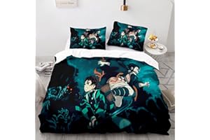HVEEUL Anime 3D Demon Slayer: Duvet Cover 2 Piece Bedding Set,Teen Comforter Cover Set Super Soft Duvet Cover with Pillowcase(Style 10 Twin: 68"x86"