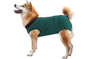 LIANZIMAU Dog Surgical Recovery Suit Onesie Breathable Abdominal Wounds and Protect Skin Anti Licking Cone E Collar Alternative After Post-Operation Wear