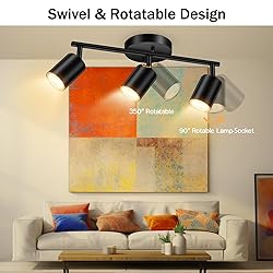 BoostArea LED 3 Light Track Lighting Kit, Black 3
