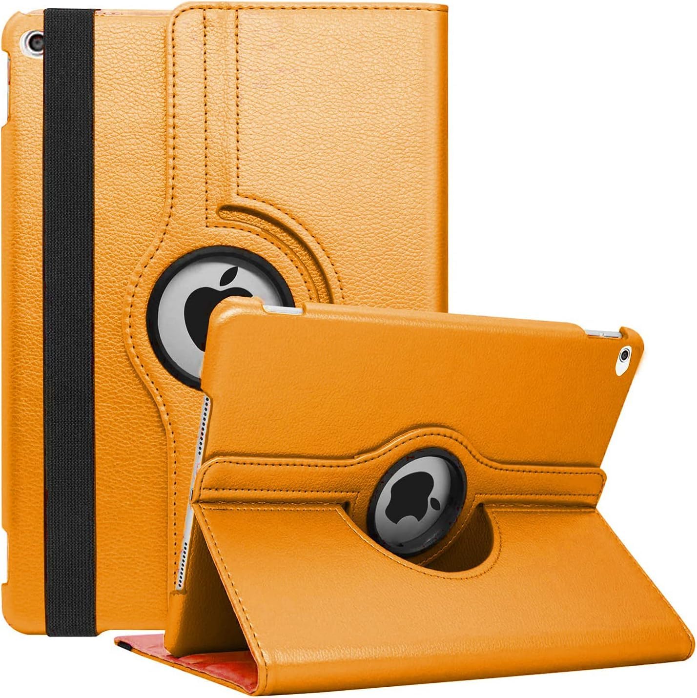 World Biz Rotating Case For10.2" (9th/8th/7th Generation, 2021/2020/2019), 360 Degree Rotation Stand Flip Cover, Auto Wake/Sleep for Apple iPad 10.2 (Orange)