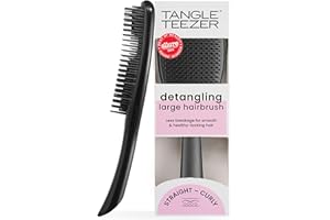 Tangle Teezer Large Ultimate Detangler Hairbrush for Wet & Dry Hair, Eliminates Knots & Reduces Breakage for Long, Thick, & Curly Hair Types, Black Gloss