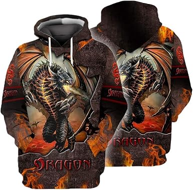 3d all over print dragon hoodie