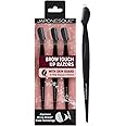 Japonesque Brow Touch Up Razors with Ultra-Sharp Stainless Steel Blades, for Removal of Unwanted Facial Hair and Peach Fuzz, Protective Blade Cover for Safe Storage Included
