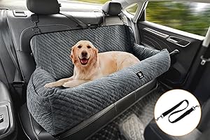 Sephyroth Dog Car Seat for Large Dogs Under 100LBS,Dog Car Bed Washable Pet Travel Safety Car Seat,Super Soft Safe Removable Pet Booster Seat,Fits for All Cars Back Seat-Gray
