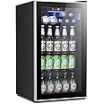 Antarctic Star Beverage Refrigerator Cooler -120 Can Mini Fridge Glass Door for Soda Beer or Wine Constant Glass Door Small D
