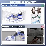 TidyTrove Shoe Storage Box 9 Pcs Clear Stackable Magnetic Door Organizer White view 4