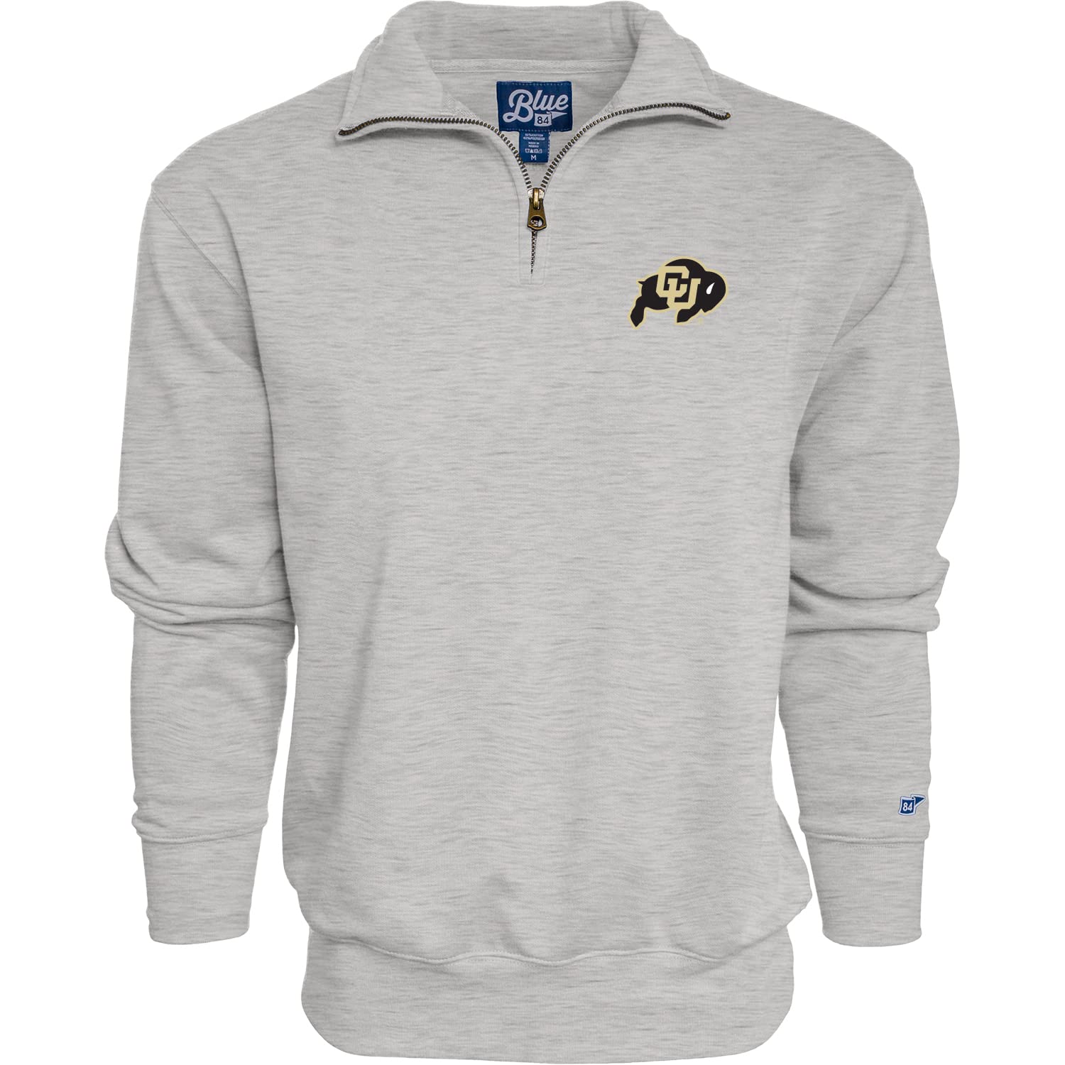 Blue 84 Men's Colorado Buffaloes Quarter Zip Sweatshirt Icon Grey, Grey, Medium Image