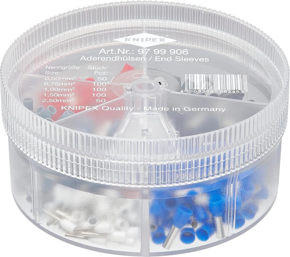 KNIPEX Assortment Boxes with 450 Insulated Wire Ferrules DIN Colour Code