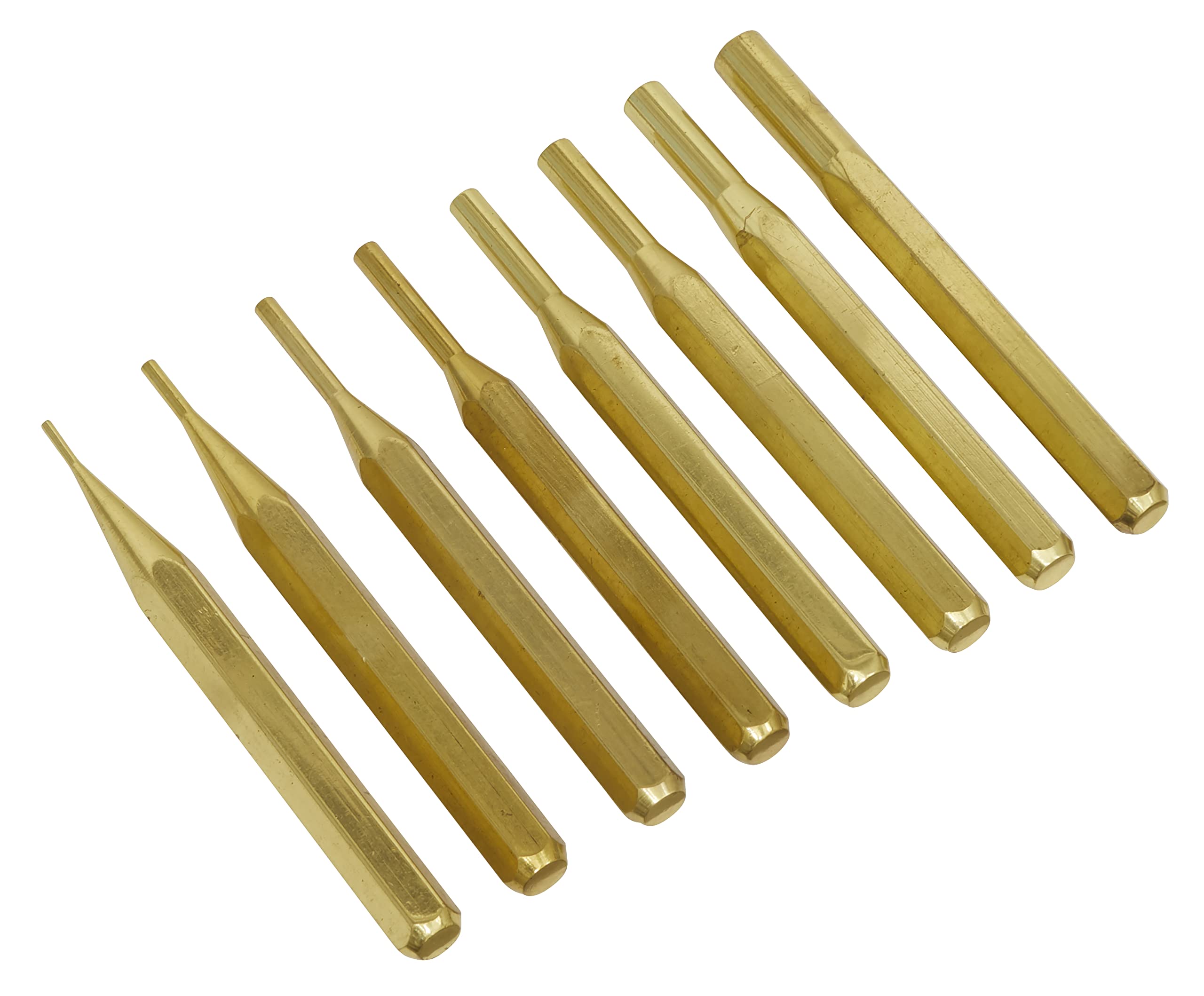 Sealey Brass Pin Punch Set 8pc - AKB08