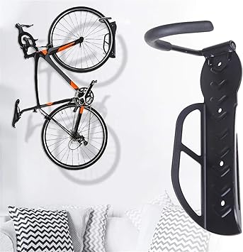Amazon 壁掛け自転車ラックフック 3 In1壁掛け自転車ディスプレイスタンド 高さ調節可能なポータブル省スペースフレーム 屋内自転車保管用 Hj フレームプロテクター