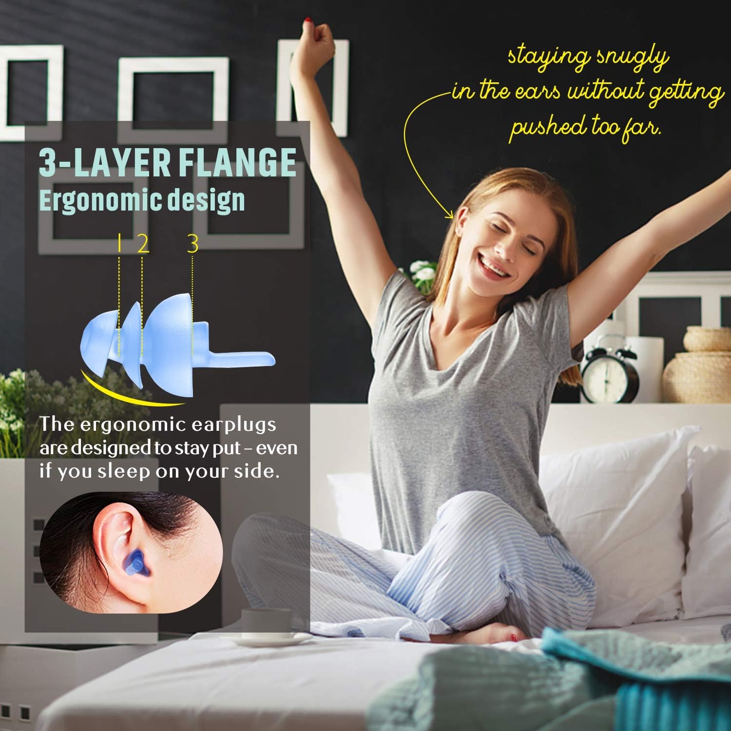 Ear Plugs for Sleeping 2 works, 32dB Noise Reduction Earplugs with Detachable Cords - Image 3