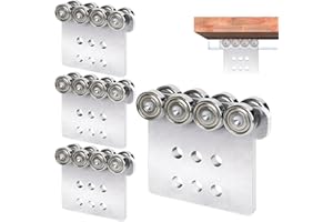 HANBOUNG 8 Wheels Beam Trolley Assembly Compatible Unistrut 1-5/8"Wide & Taller Strut Channel Track for Hoist Trolley or Sliding Door Rollers,Rail Track System-Garages -Warehouse 4Pack