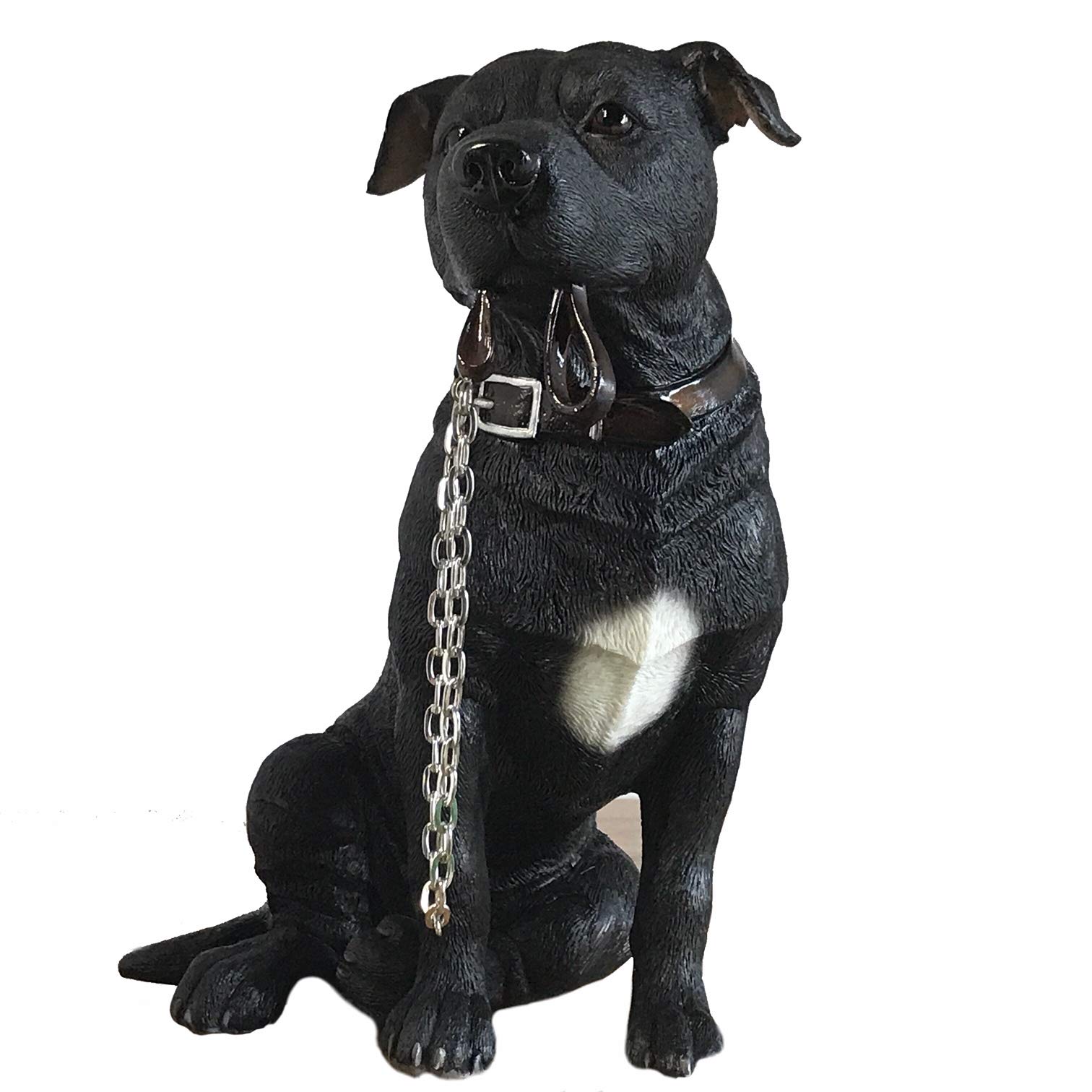 Leonardo Black Staffordshire Bull Terrier Walkies ornament figurine