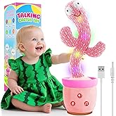 Rechargeable Dancing Talking Cactus Toy Mimics Back, Mimicking Singing Cactus Baby Toy, Educational Learning Baby Toys w/ 51 English Songs for Babies, Baby Girl Toys, Valentines Day Gifts for Kids