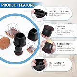 Ezprotekt Chair Leg Covers 0.75in Black 16pcs with Felt Bottom view 3