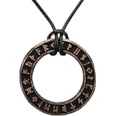 Baldur Jewelry - Elder Elder Futhark Runes Necklace - Talisman Rune Pendant Necklace Amulet - Viking Runes Norse Jewelry - Viking Jewelry for Men Women - Viking Gifts for Men - All 24 Runes Necklace