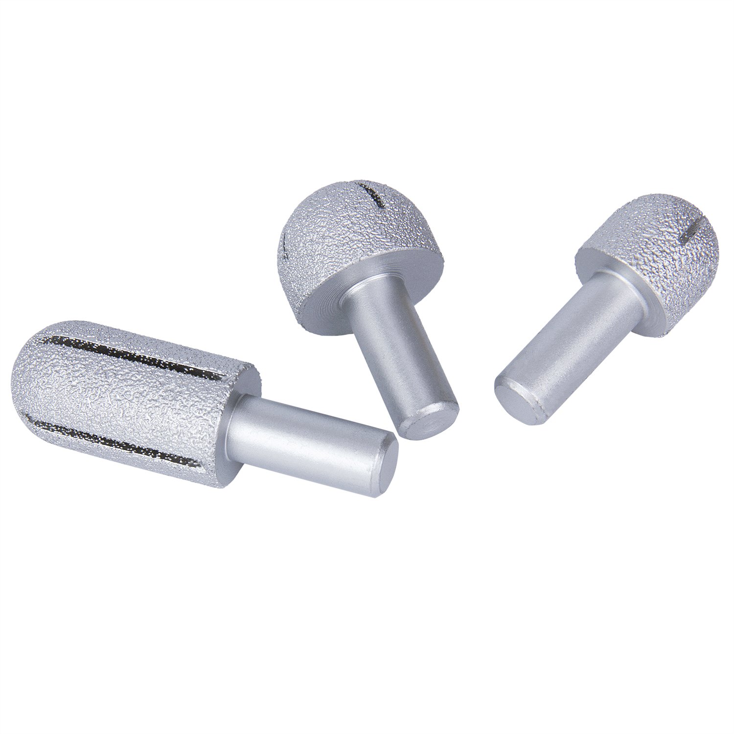 3Pcs Radius 12mm 12mm 15mm Round Vacuum Brazed Diamond Router Bits