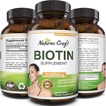 Pure Potent Biotin Vitamins Promotes Hair Growth Prevents