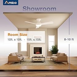 Amico Ceiling Fans with Lights, 42 inch Low Profile