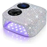 80W Cordless Nail Lamp, Sparkling Professional UV Light for Gel Nail | Rechargeable Nail Lamp,Dual-Screen Display,Magnetic Base, Fast Curing Gel Polish Nail Dryer
