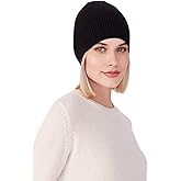 Style Republic Women’s 100% Pure Cashmere Fully Ribbed Beanie