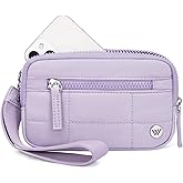WESTBRONCO Wristlet Wallets for Women Nylon Quilted RFID Wallet with 3 Zipper Purse for Travel
