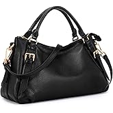 Kattee Women's Soft Genuine Leather Satchel Purses Top Handle Crossbody Bags Ladies Designer Medium Size Hobo Handbags