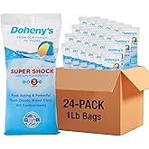 Doheny's Super Pool Shock | Pro-Grade Chlorine Shock, Quick-Dissolving, Fast-Acting 68% Cal-Hypo Granular Pool Shock | 24 x 1lb Bags, Proudly Made in The USA