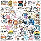 Eye Doctor Stickers-60Pcs Optometrist Waterproof Vinyl Decals | Peel &amp; Stick Sun-proof Removable Reusable for Water Bottles Laptop Mobile Phone Skateboard Decoration