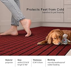 BESTVUE 2' x 5' Runner Rugs with Rubber