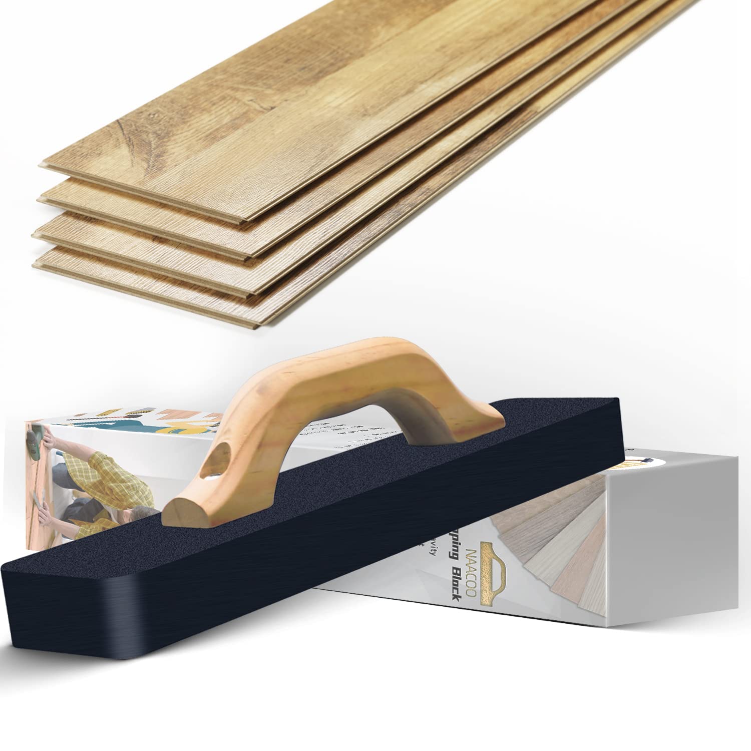 Heavy Big Tapping Block, Zozen Flooring Tools, 1.2KG | 39CM, Needn't Mallet, Just Tap Floor Directly. Only 1-2 Times to Complete Wood Flooring Installation. More Durable, Efficient and Safer.